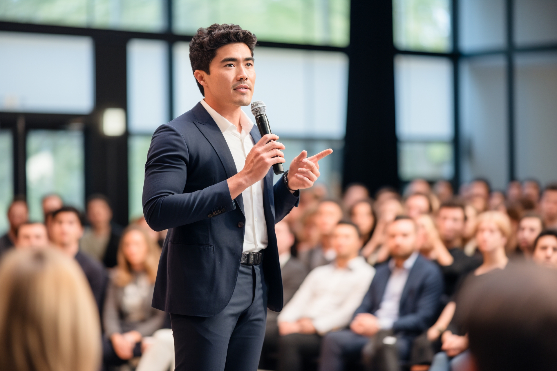 洗練されたラウンジでの経営者同士の交流